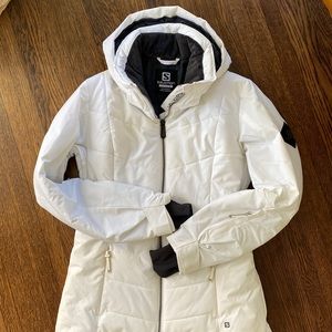 Salomon Prevail White Ski Jacket, Size M